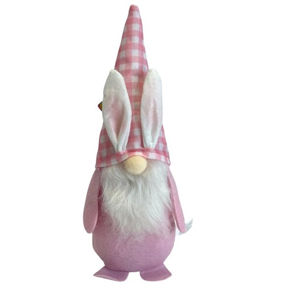 Holiday Easter Gnomes Plush Set 2 Rabbit Bunny Ears Sequin Hat Pink Pastel NWT - Picture 2 of 8
